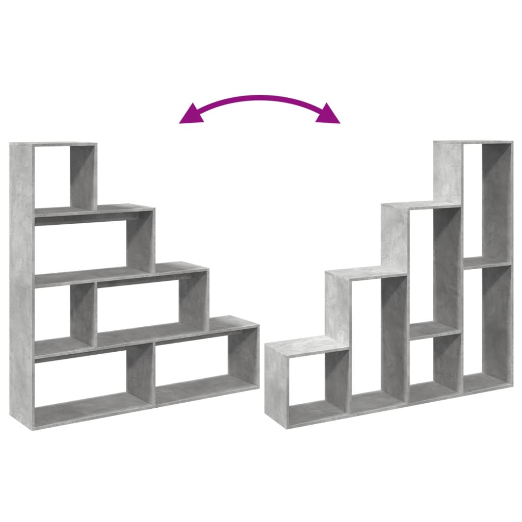 Bokhylle Betonggrå 4 etasjer 143,5x29x143,5 cm