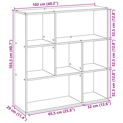 Bokhylle Svart 102x29x103,5 cm