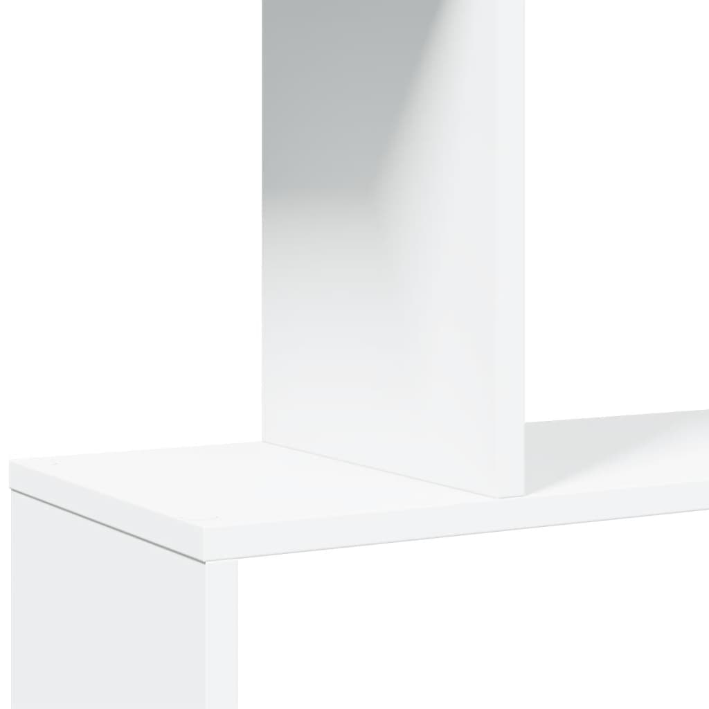 Romdeler bokhylle 6 etasjer hvit 70x24x193 cm konstruert tre