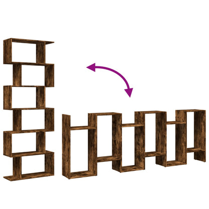 Bokhylle Røkt Eik 6 lag 70x24x193 cm