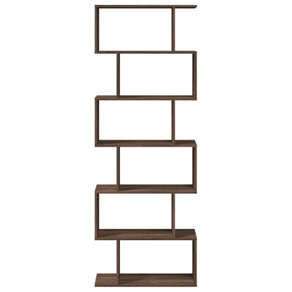 Bokhylle Brun Eik Romdeler 6 lag 70x24x193 cm