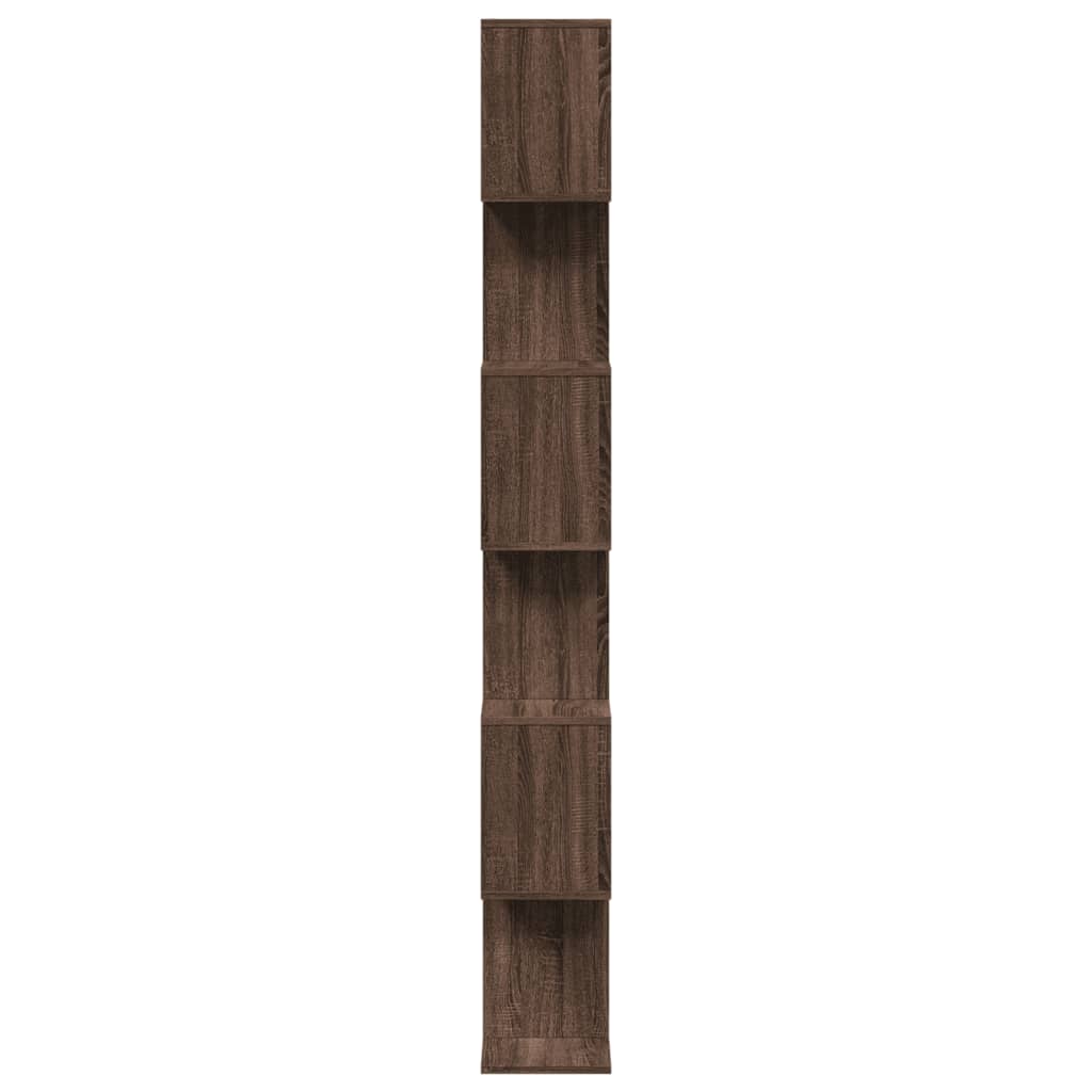 Bokhylle Brun Eik Romdeler 6 lag 70x24x193 cm