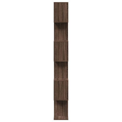 Bokhylle Brun Eik Romdeler 6 lag 70x24x193 cm