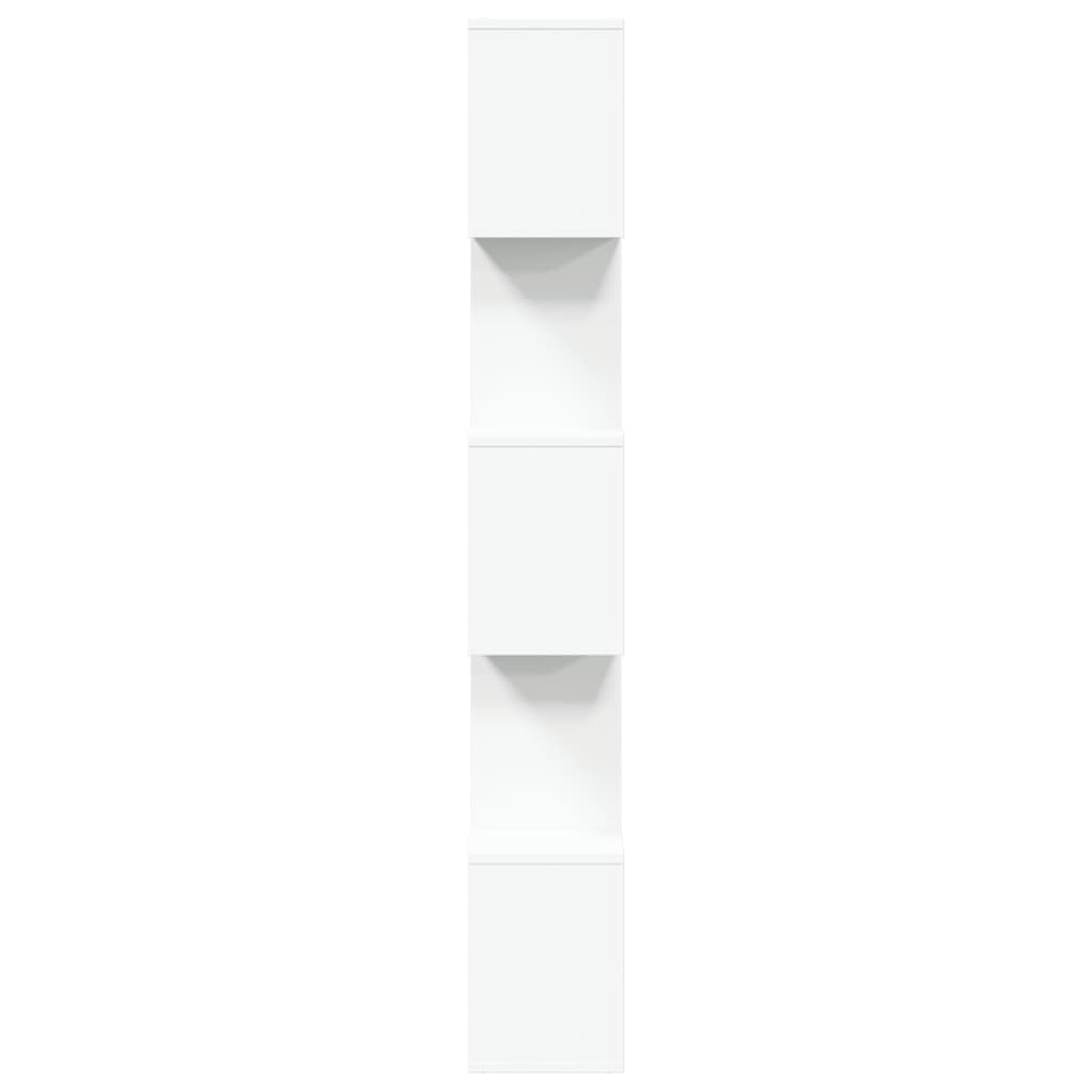 Bokhylle Hvit 5 etasjer 70x24x161 cm