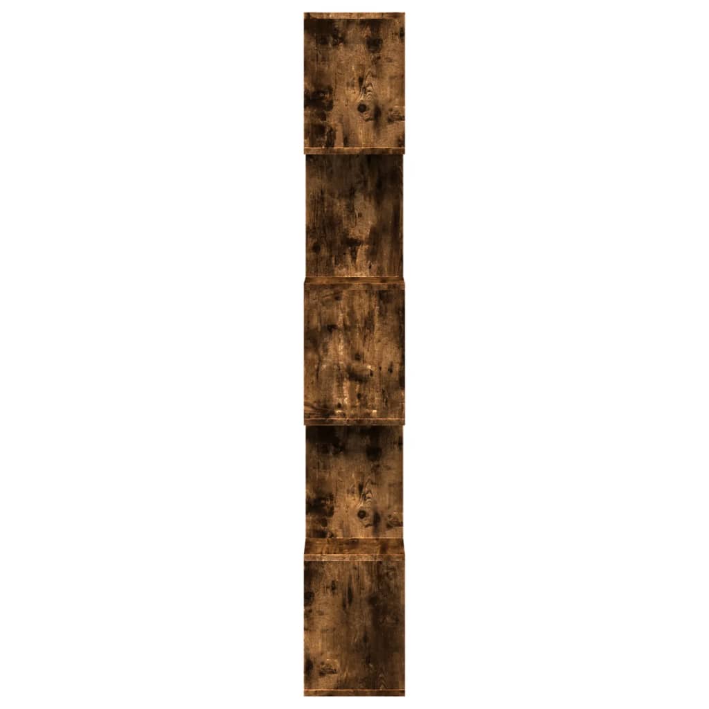 Romdeler bokhylle 5 lag røkt eik 70x24x161 cm konstruert tre