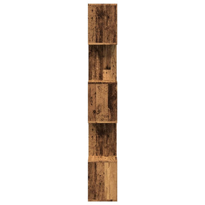 Romdeler bokhylle 5 lag gammelt eik 70x24x161 cm konstruert tre