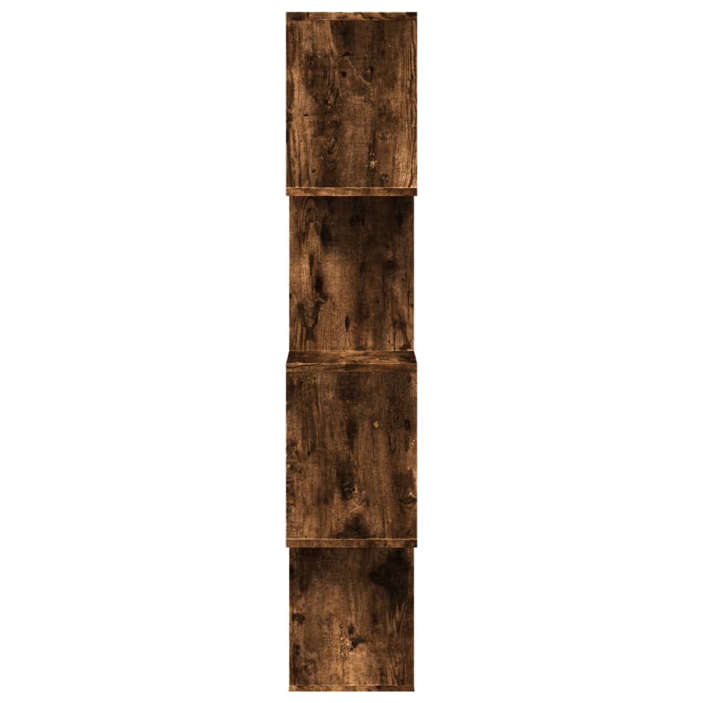 Romdeler bokhylle 4 lag røkt eik 70x24x129 cm konstruert tre
