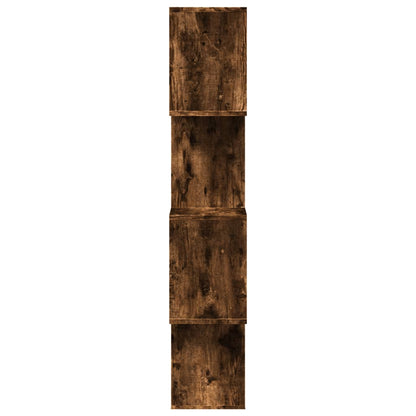 Romdeler bokhylle 4 lag røkt eik 70x24x129 cm konstruert tre