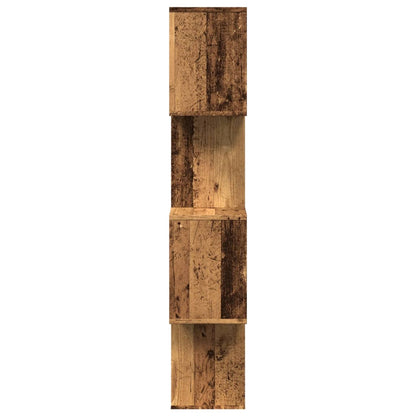 Romdeler bokhylle 4 lag gammelt eik 70x24x129 cm konstruert tre