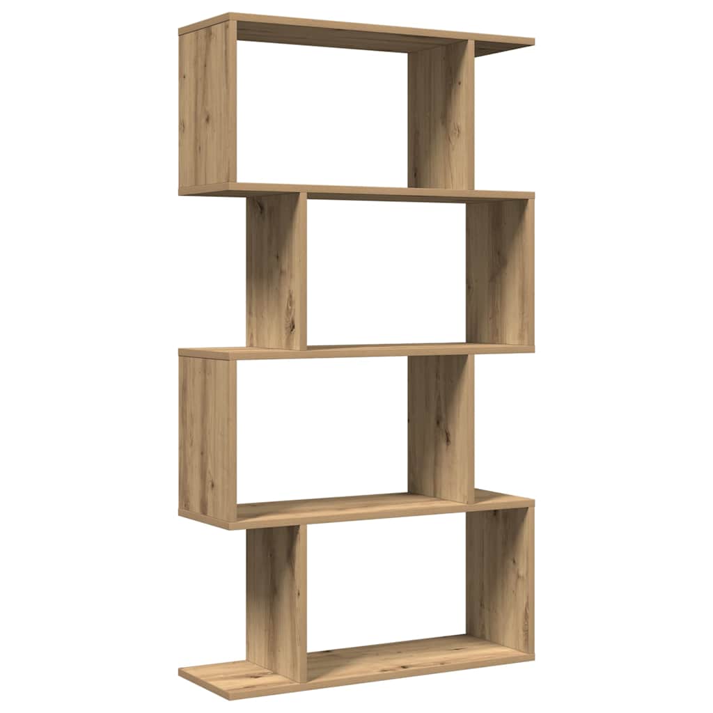 Romdeler bokhylle 4 lag artisan eik 70x24x129 cm konstruert tre