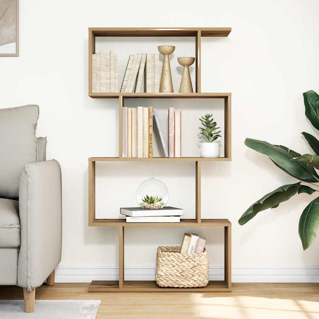 Romdeler bokhylle 4 lag artisan eik 70x24x129 cm konstruert tre