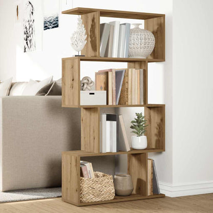 Romdeler bokhylle 4 lag artisan eik 70x24x129 cm konstruert tre