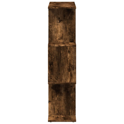 Romdeler bokhylle 3 lag røkt eik 70x24x97 cm konstruert tre