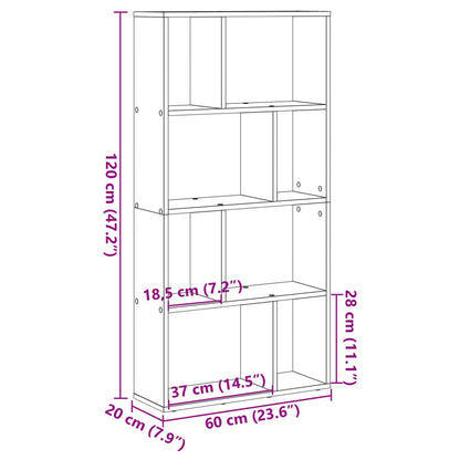 Bokhylle Svart 60x20x120 cm