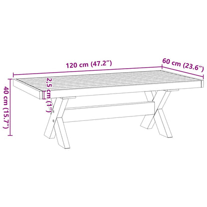 Salongbord Sofabord Tre heltre furu NOAIN X-formede ben 120x60x40 cm