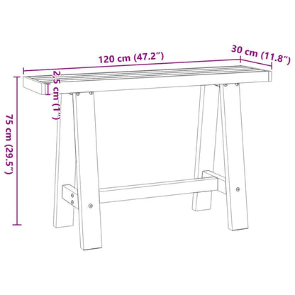 Avlastningsbord Konsollbord DIV. NOAIN A-formede ben 120x30x75 cm heltre furu