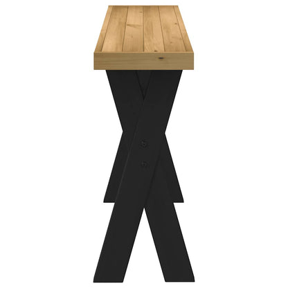 Avlastningsbord Konsollbord DIV. NOAIN X-formede ben 120x30x75 cm heltre furu
