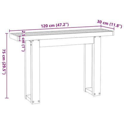 Avlastningsbord Konsollbord DIV. NOAIN U-formede ben 120x30x75 cm heltre furu
