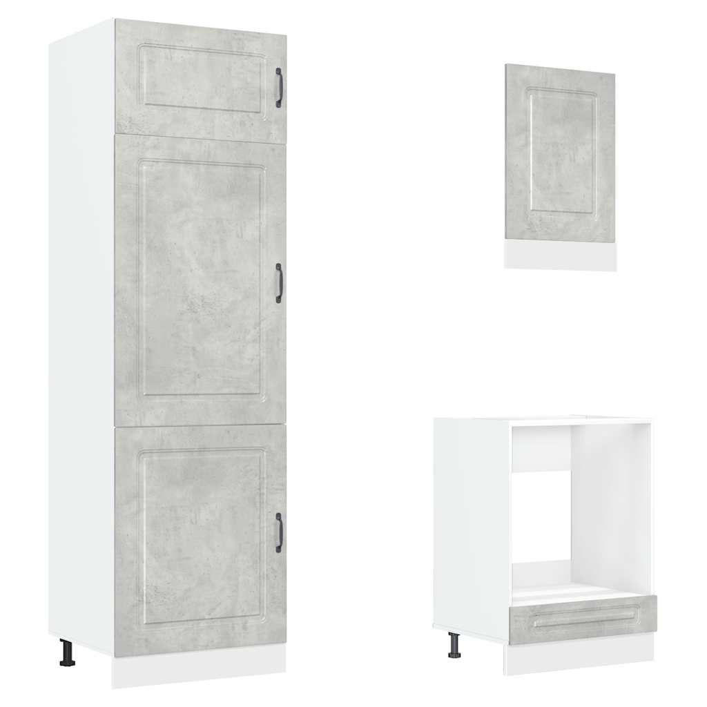 Kjøkkeninnredning Kjøkkenskapsett Kalmar Betonggrå 07 deler