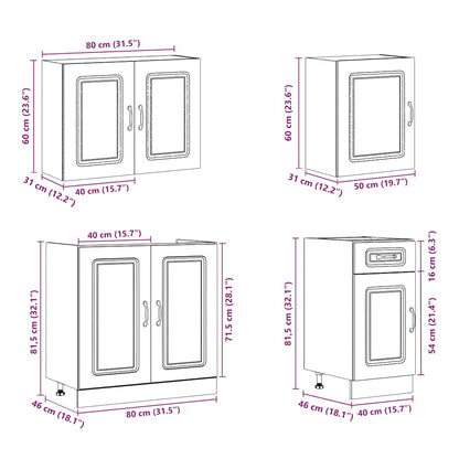 Kjøkkeninnredning Kjøkkenskapsett Kalmar Betonggrå 07 deler