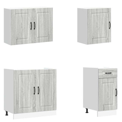 Kjøkkeninnredning Kjøkkenskapsett Kalmar Sonoma Grå 07 deler