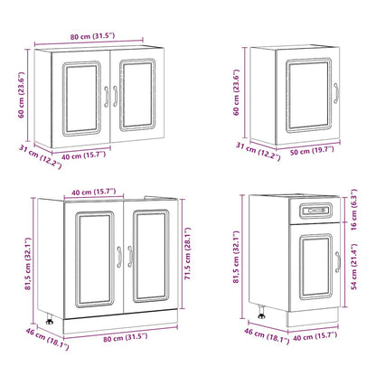 Kjøkkeninnredning Kjøkkenskapsett Kalmar Artisan Eik 07 deler