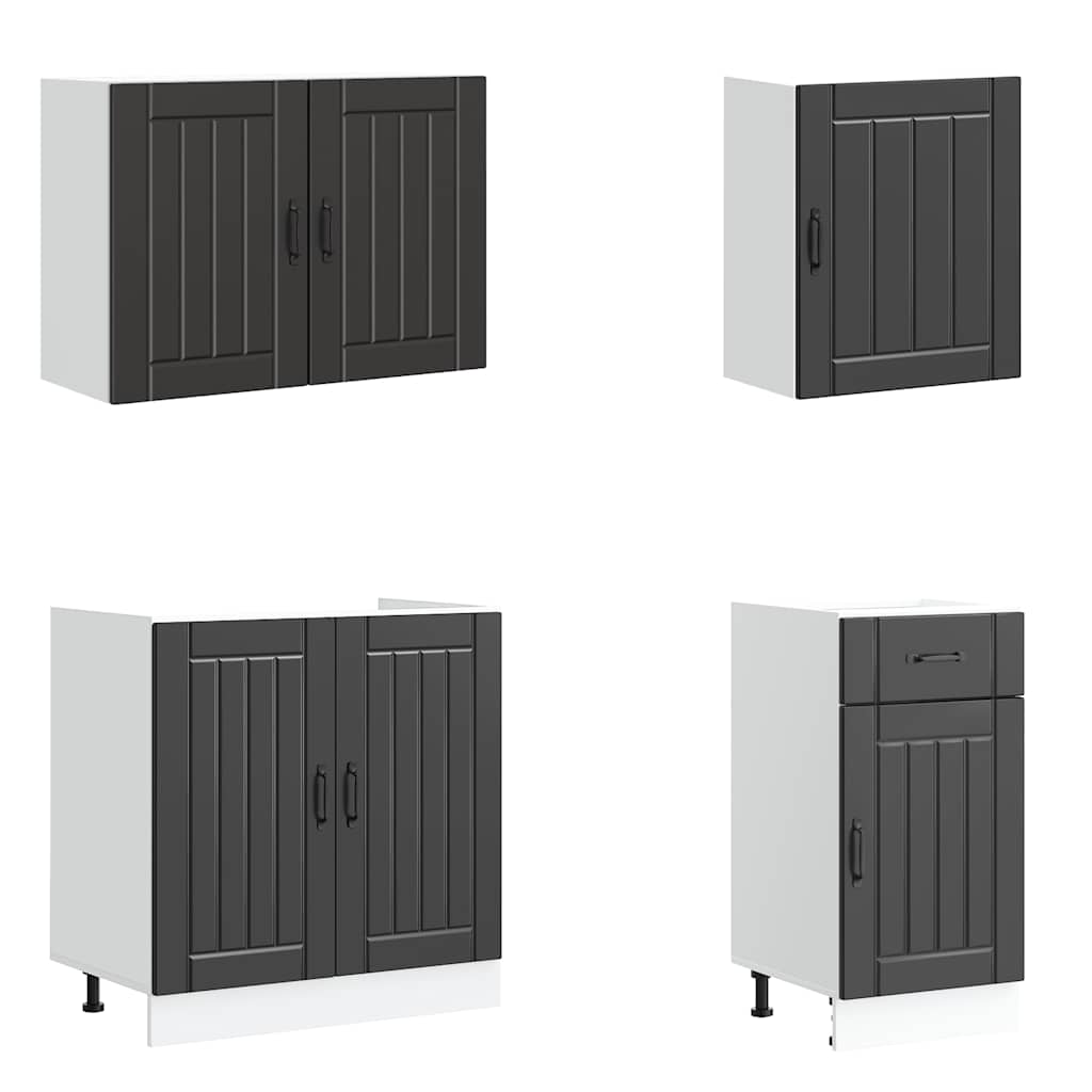 Kjøkkeninnredning Kjøkkenskapsett Lucca Svart 07 deler