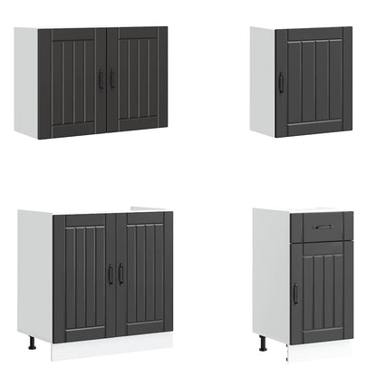 Kjøkkeninnredning Kjøkkenskapsett Lucca Svart 07 deler