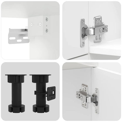 Kjøkkeninnredning Kjøkkenskapsett Lucca Høyglans Hvit 07 deler