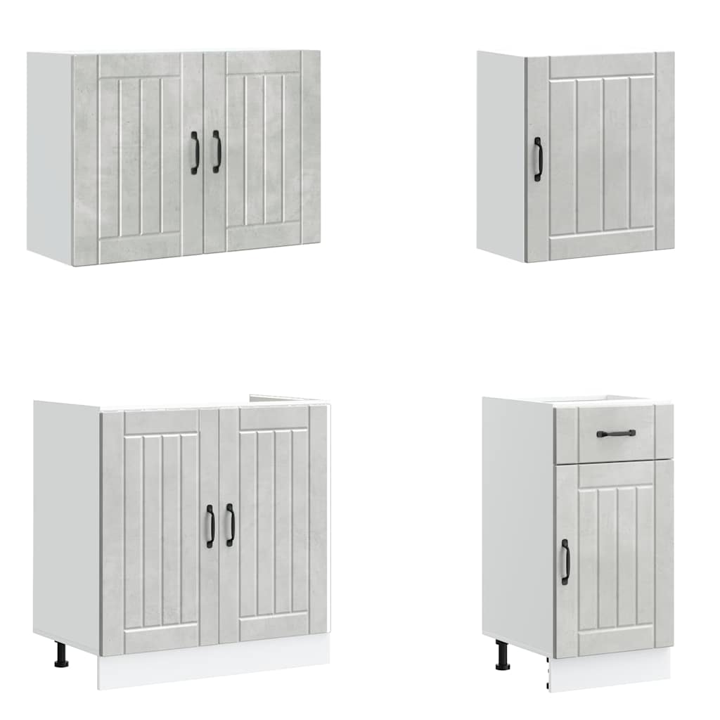 Kjøkkeninnredning Kjøkkenskapsett Lucca Betonggrå 07 deler