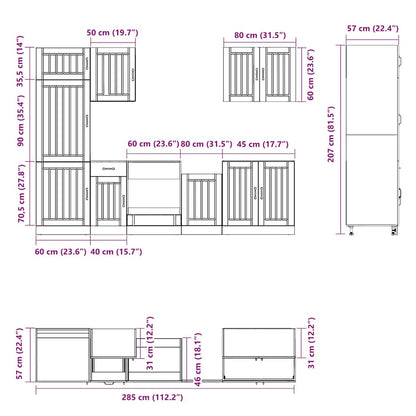 Kjøkkeninnredning Kjøkkenskapsett Lucca Betonggrå 07 deler