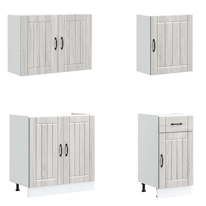 Kjøkkeninnredning Kjøkkenskapsett Lucca Sonoma Grå 07 deler