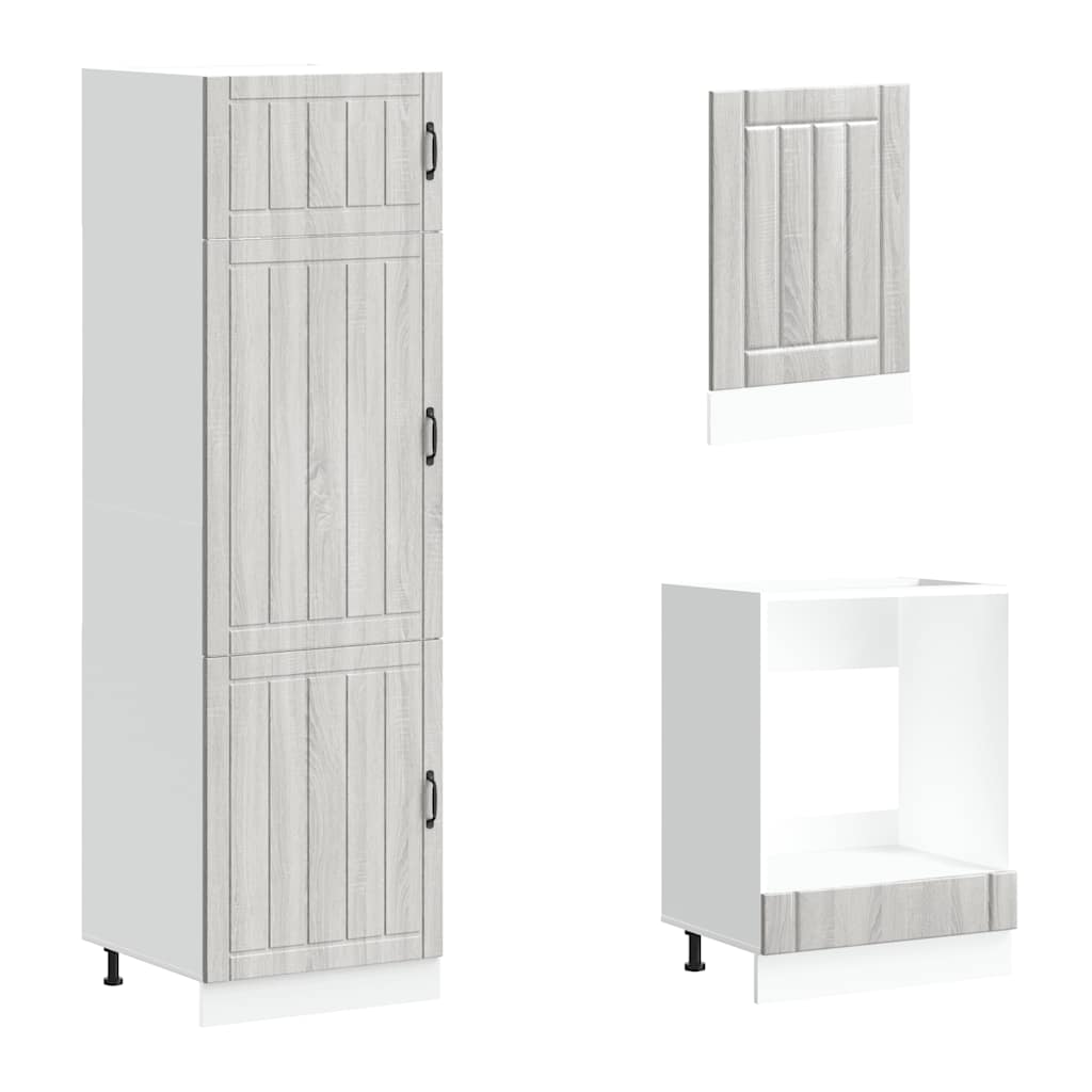 Kjøkkeninnredning Kjøkkenskapsett Lucca Sonoma Grå 07 deler