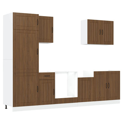 Kjøkkeninnredning Kjøkkenskapsett Lucca Brun Eik 07 deler