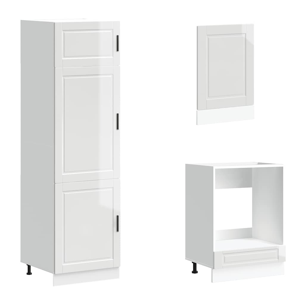 Kjøkkeninnredning Kjøkkenskapsett Kalmar Høyglans Hvit 07 deler