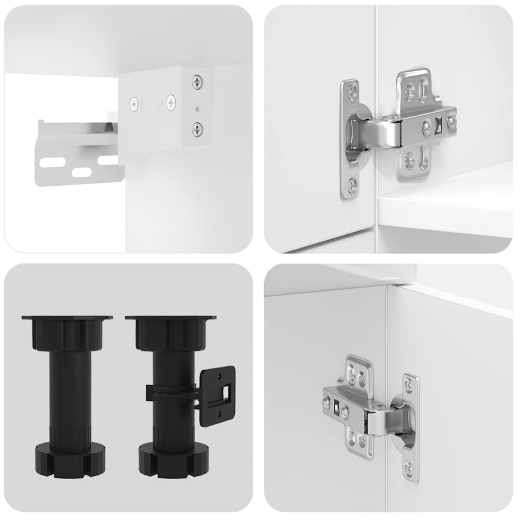 Kjøkkeninnredning Kjøkkenskapsett Kalmar Høyglans Hvit 07 deler