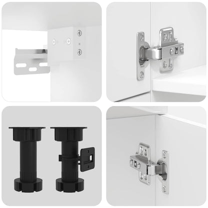 Kjøkkeninnredning Kjøkkenskapsett Kalmar Høyglans Hvit 07 deler