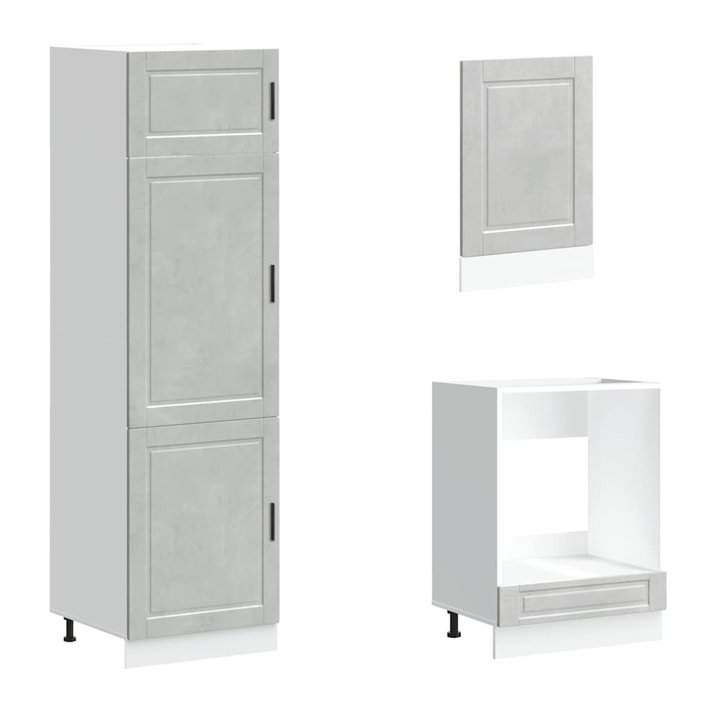 Kjøkkeninnredning Kjøkkenskapsett Kalmar Betonggrå 07 deler