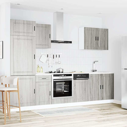 Kjøkkeninnredning Kjøkkenskapsett Kalmar Sonoma Grå 07 deler