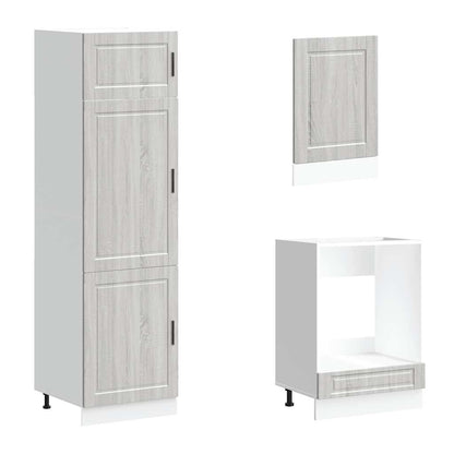 Kjøkkeninnredning Kjøkkenskapsett Kalmar Sonoma Grå 07 deler