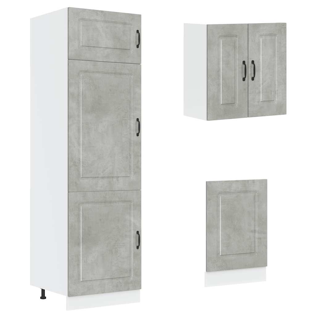 Kjøkkeninnredning Kjøkkenskapsett Kalmar Betonggrå 08 deler