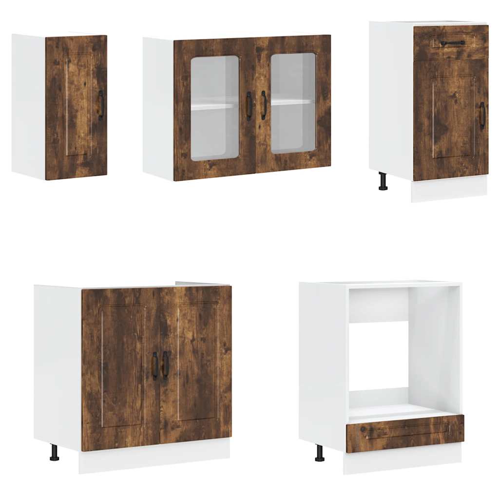 Kjøkkeninnredning Kjøkkenskapsett Kalmar Røkt Eik 08 deler