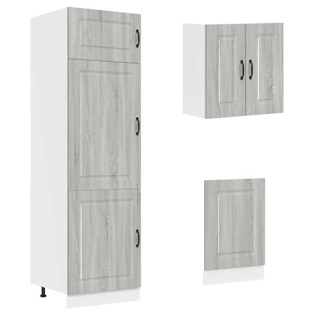 Kjøkkeninnredning Kjøkkenskapsett Kalmar Sonoma Grå 08 deler