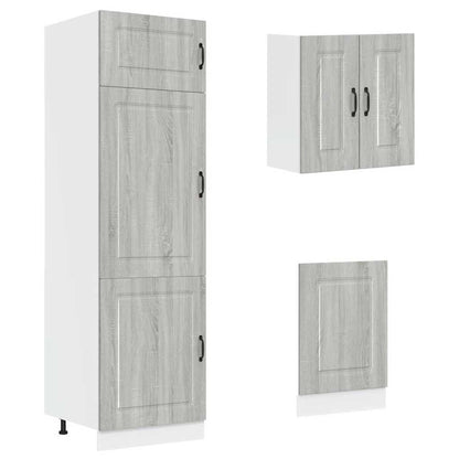 Kjøkkeninnredning Kjøkkenskapsett Kalmar Sonoma Grå 08 deler