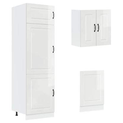 Kjøkkeninnredning Kjøkkenskapsett Kalmar Høyglans Hvit 08 deler