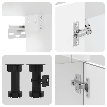 Kjøkkeninnredning Kjøkkenskapsett Kalmar Høyglans Hvit 08 deler