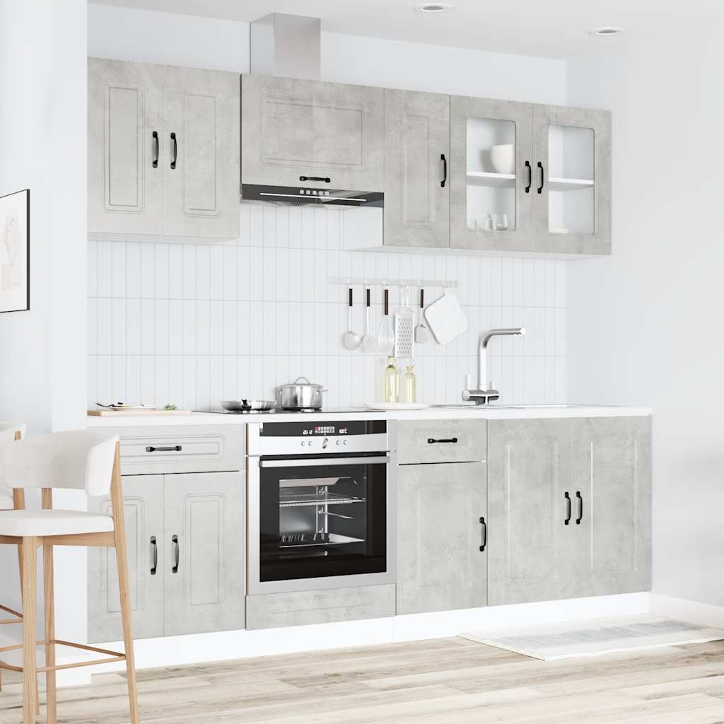 Kjøkkeninnredning Kjøkkenskapsett Kalmar Betonggrå 08 deler