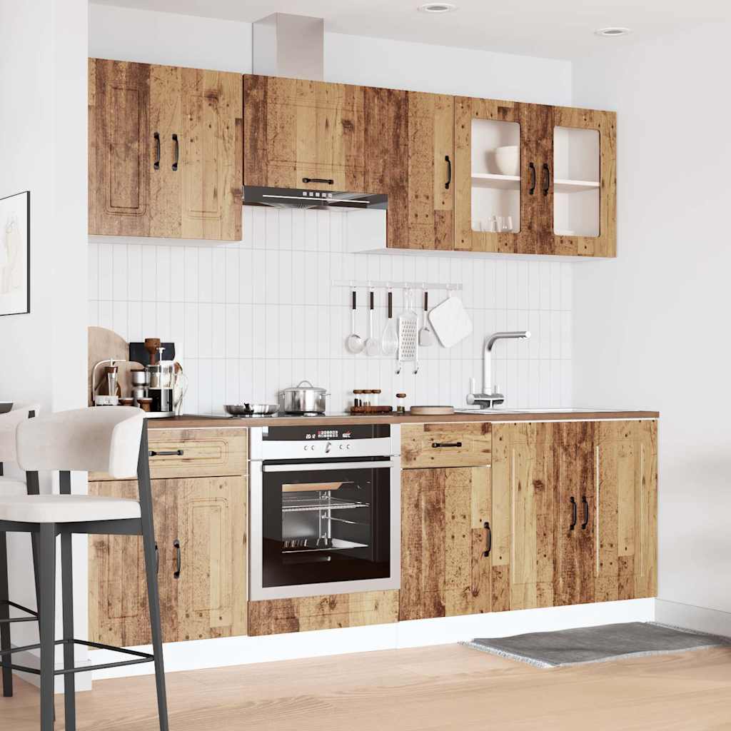 Kjøkkeninnredning Kjøkkenskapsett Kalmar Gammelt Tre 08 deler