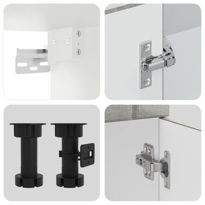 Kjøkkeninnredning Kjøkkenskapsett Kalmar Sonoma Grå 04 deler