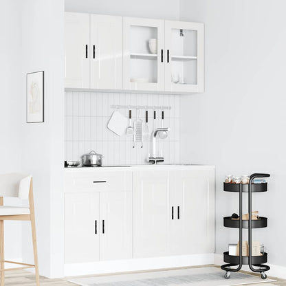 Kjøkkeninnredning Kjøkkenskapsett Kalmar Høyglans Hvit 04 deler